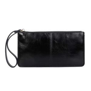 Elegant Black Vegan Wristlet